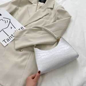 حقيبة يد نسائية عصرية من جلد التمساح - Designer Crocodile Shoulder Armpit Women Trendy