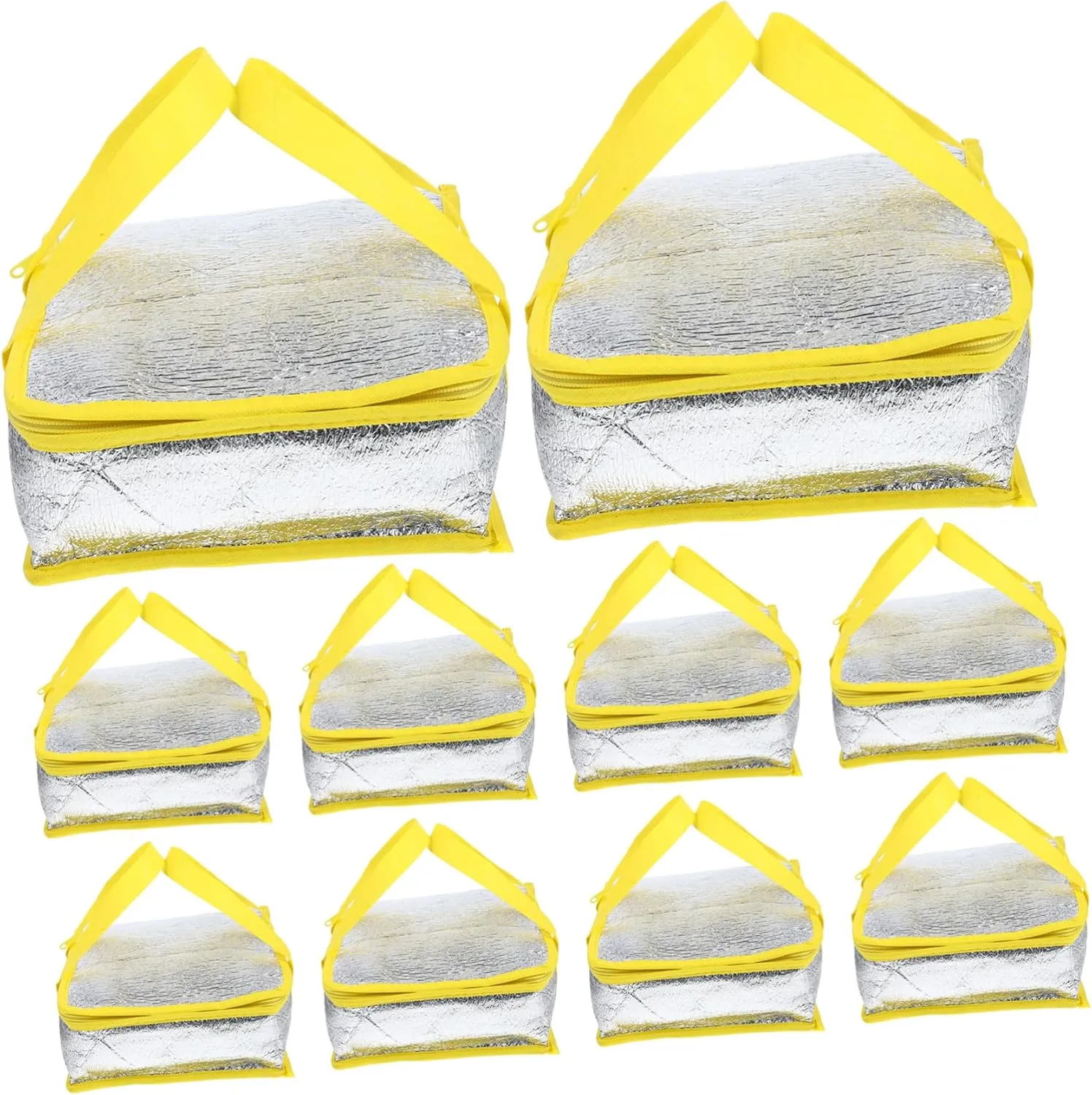 10Pcs Insulated Pizza Bags for Thermal Insulated Cooler Bags Spacious Stylish Food Carrier for