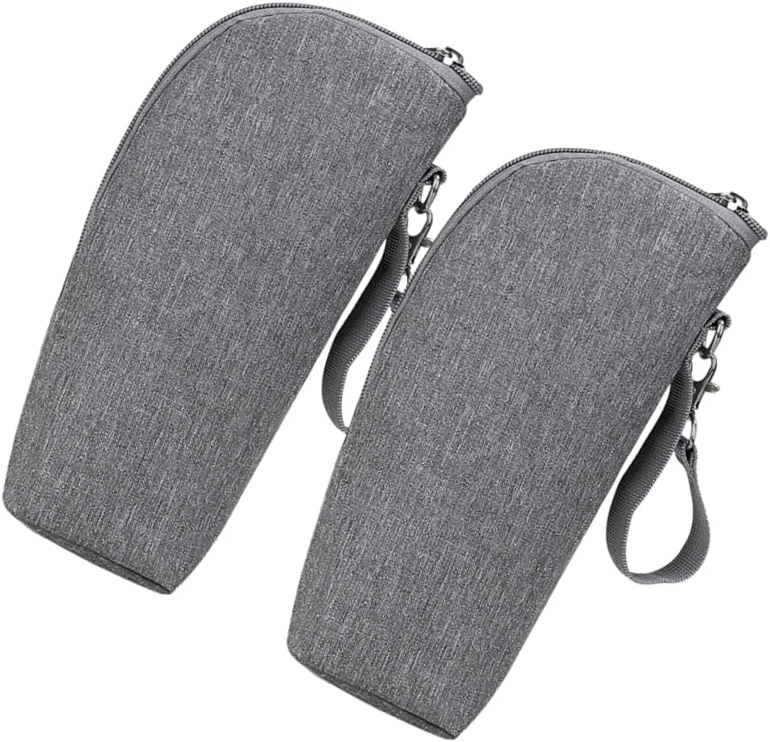 2pcs Insulated Milk Bottle Bags for Portable Thermal Storage Organizers Water Resistant Bottles Holder Lightweight Secure Zipper Convenient for Outings