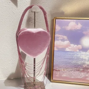 3D Heart Clutch with Embellished Detailings