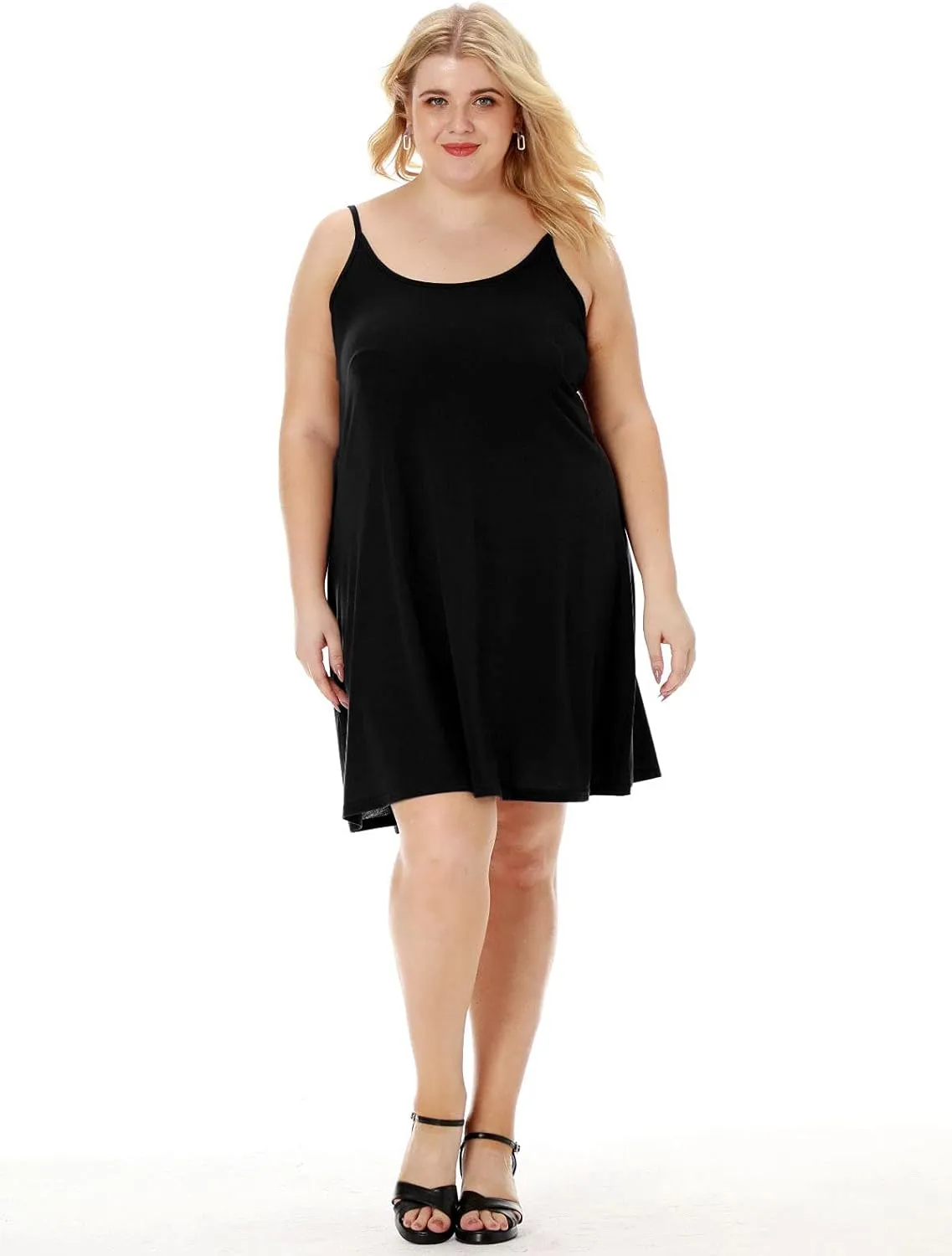 7th Element Plus Size Slip Dress for Women Under Dresses 2025 Spaghetti Strap Cami Camisoles Sun Tank Sleeveless Sundress
