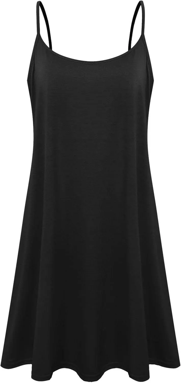 7th Element Plus Size Slip Dress for Women Under Dresses 2025 Spaghetti Strap Cami Camisoles Sun Tank Sleeveless Sundress