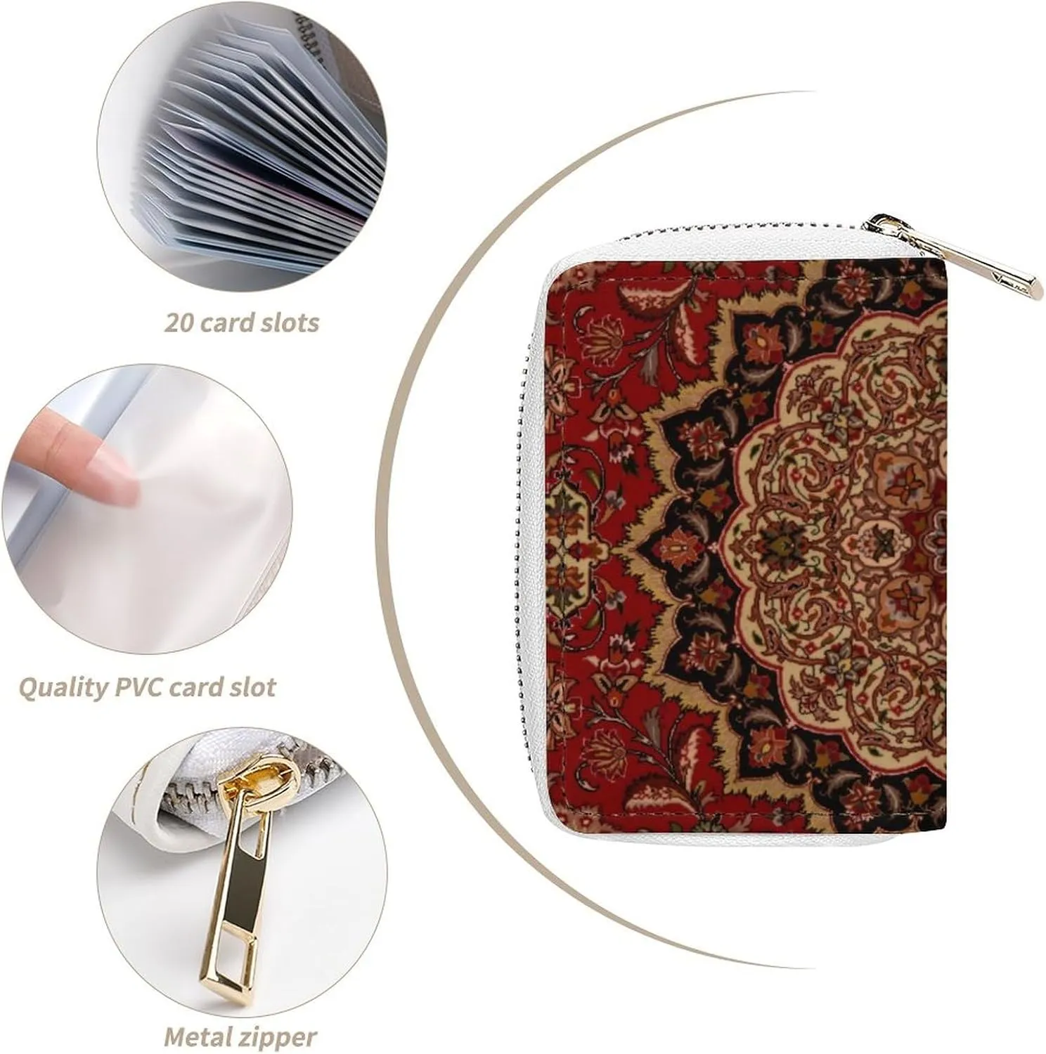 Accent Vintage Persian Portable And Compact Leather Card Bag