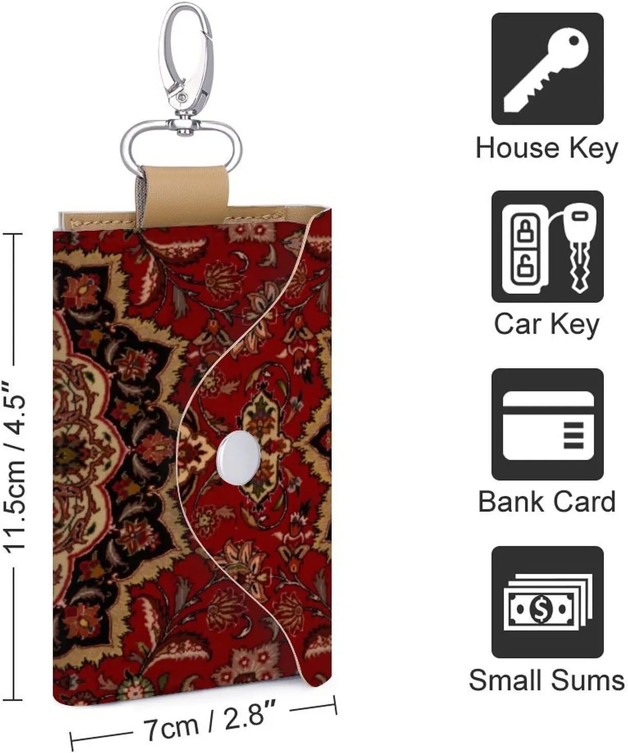 Accent Vintage Persian Portable And Compact Leather Keybag