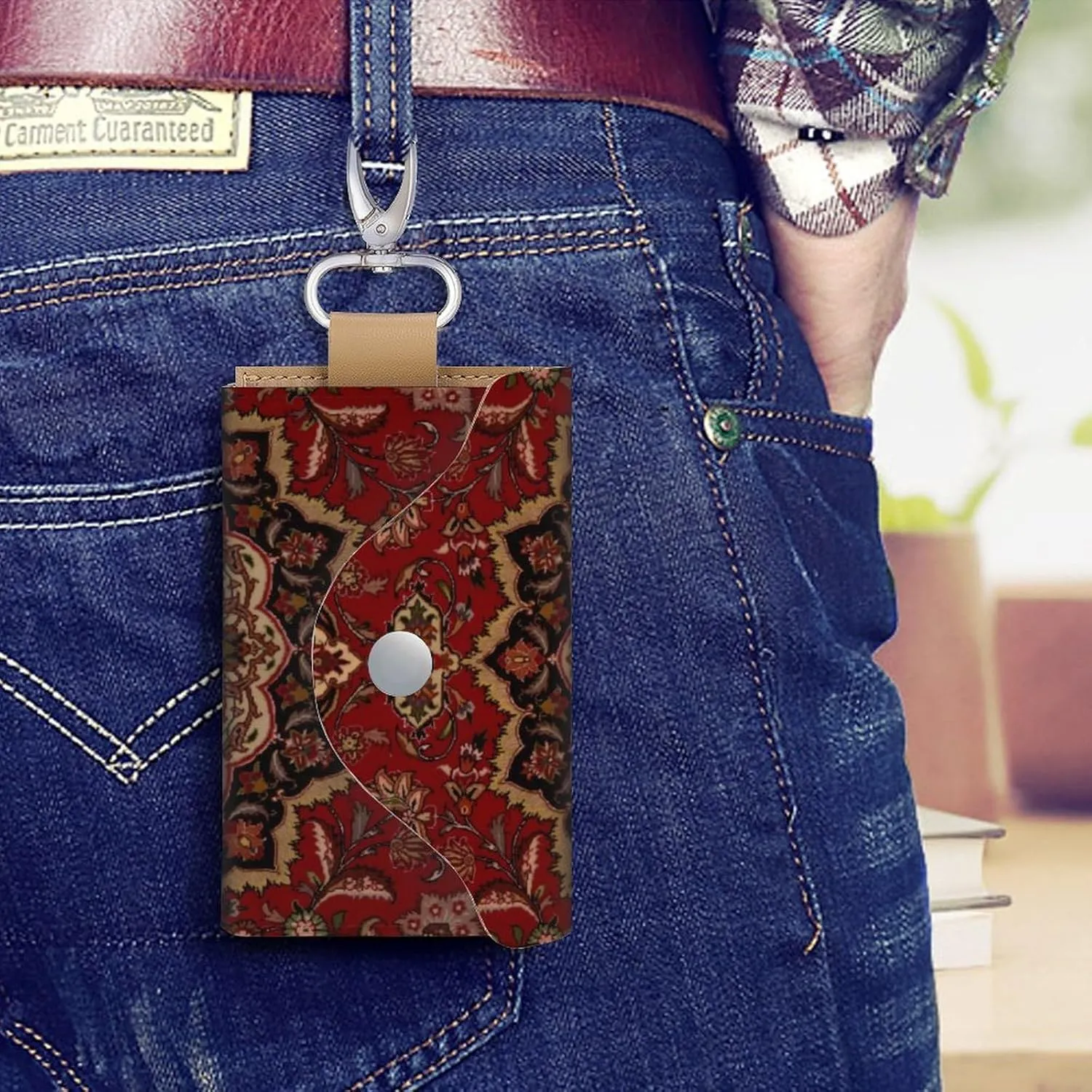Accent Vintage Persian Portable And Compact Leather Keybag