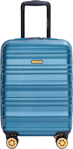 Airline Carry On Luggage for Travel, 18.5" Hard Shell Suitcase with Spacious Interior, 360 Spinner Wheels, Blue