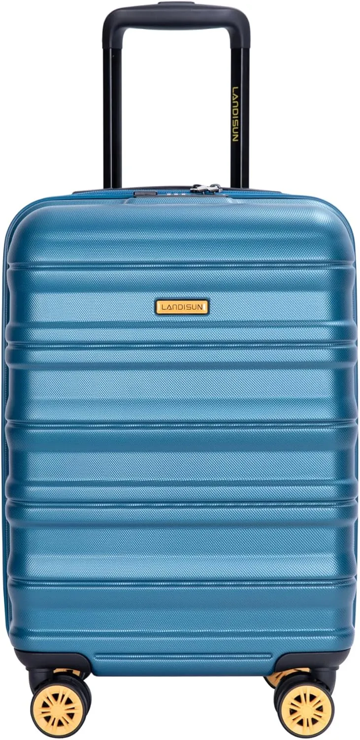 Airline Carry On Luggage for Travel, 18.5" Hard Shell Suitcase with Spacious Interior, 360 Spinner Wheels, Blue