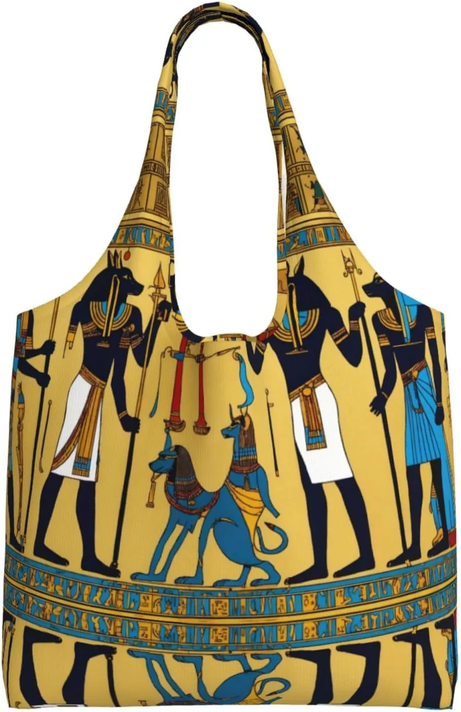 Ancient Egypt Tribe Series Print Canvas Tote Bags,Reusable Cloth Bags For Shopping Beach Grocery Trendy