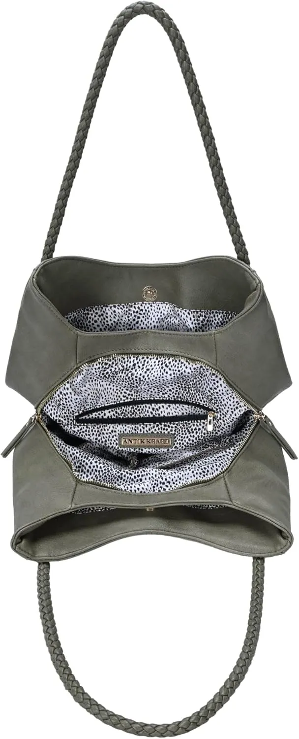 Antik Kraft Alba Shoulder Bag Hobo | Vegan Leather Handbag with Spacious Interior | Stylish Everyday Purse for Women