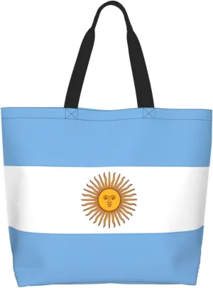 Argentina Flag Women's Tote Bag Large Capacity Single Shoulder Bags Handbag for Shopping Work
