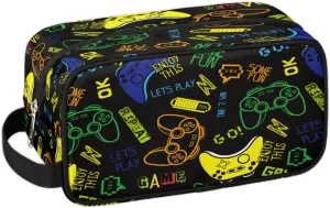Bardic Travel Toiletry Bag for Boys Teens, Gamer Gamepad Waterproof Hanging Dopp Kit for Women Men, Shaving Bag with Large Capacity for Travel,Sports Shower