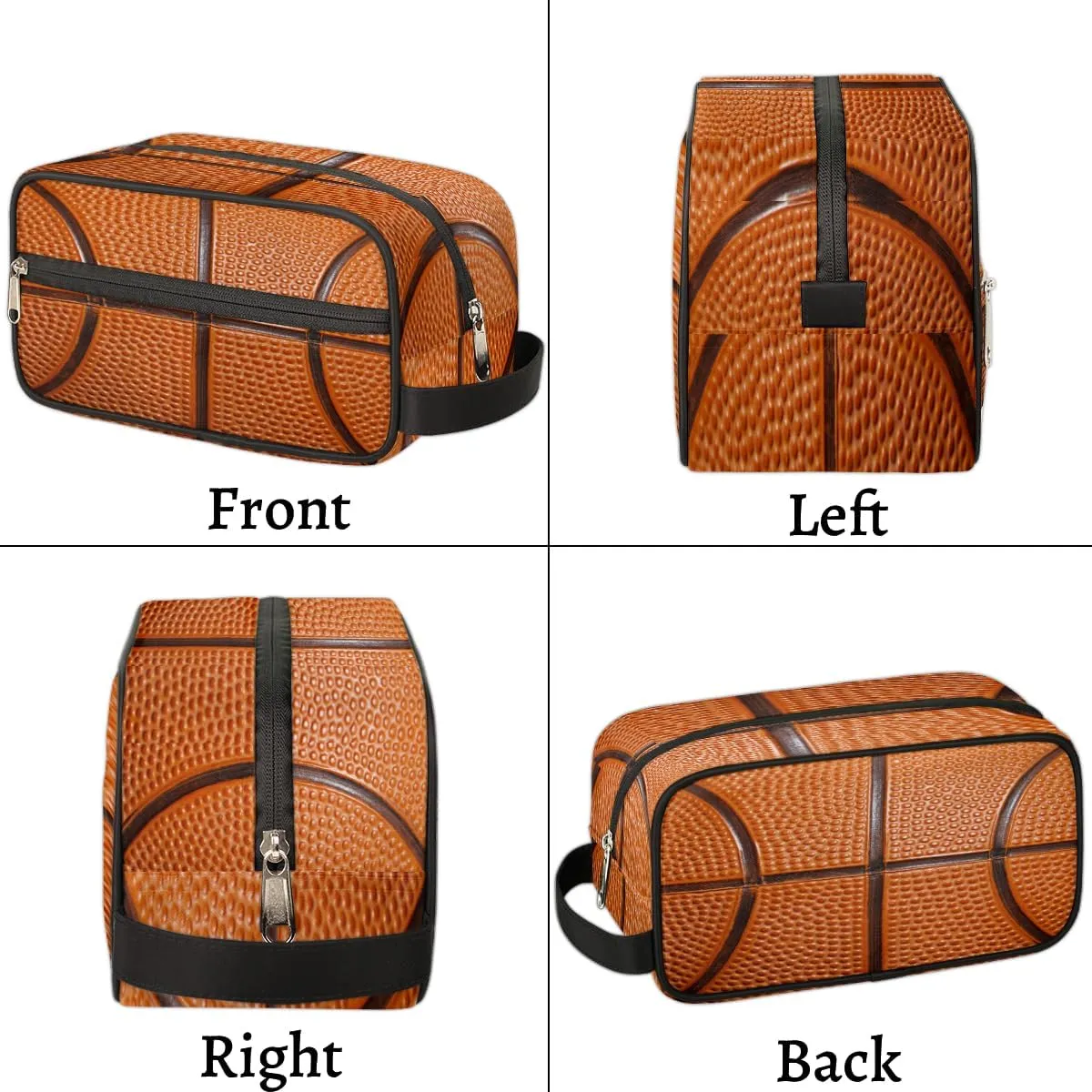Basketball Sports Travel Toiletry Bag for Boys Teens, Waterproof Hanging Dopp Kit for Men, Shaving Bag with Large Capacity for Travel,Sports Shower