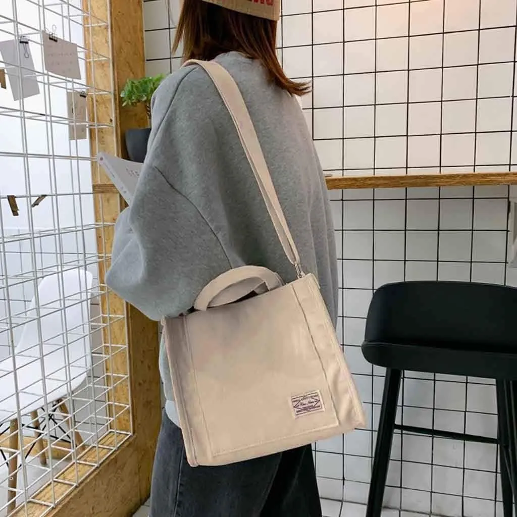 Beach Tote Bag Casual Canvas Messenger Bag Crossbody Handbags Shoulder For Students Girls Outdoor Shopping Travel