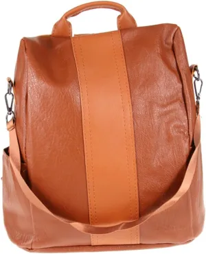 Beaupretty Brown Casual Leather Backpack for Women Multi Function Theft Design with Large Capacity for School Shopping and Daily Use Versatile Shoulder Bag with Straps