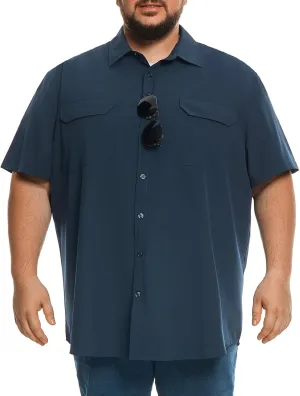 Big and Tall Mens Fishing Shirt UPF 50  Sun Protection Shirt SPF Quick Dry 2XL-6XL