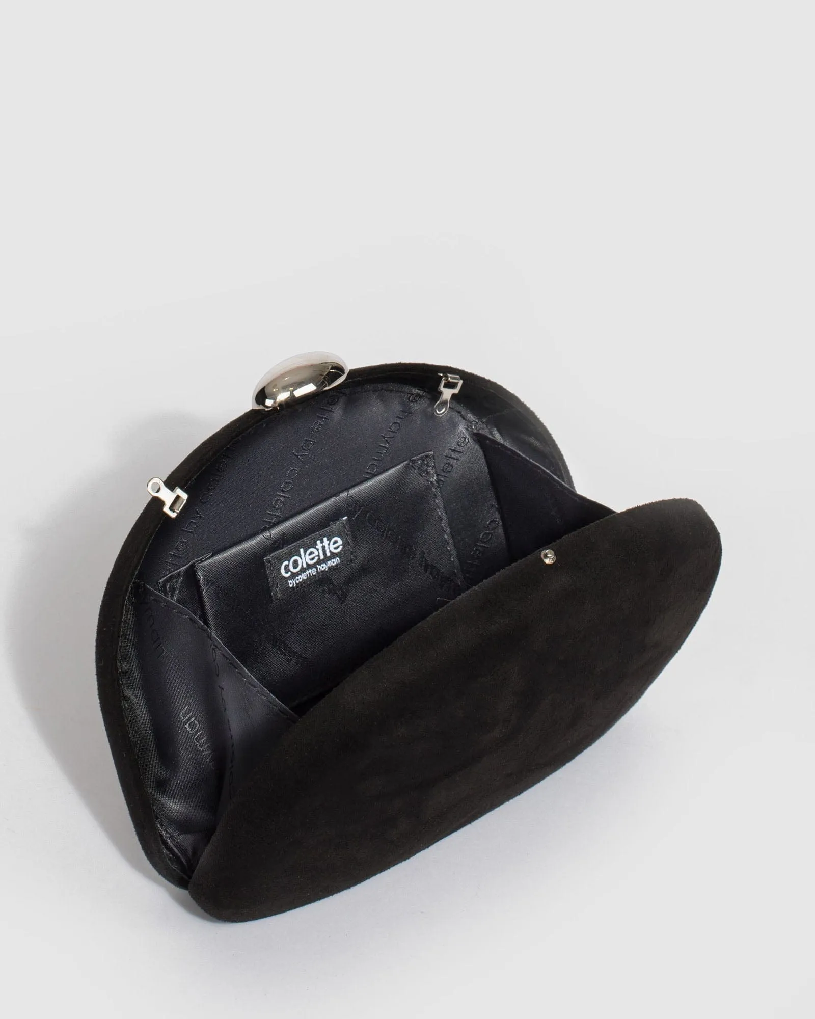 Black Mia Chain Glitter Clutch Bag