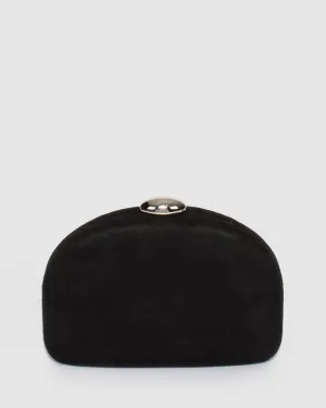 Black Mia Chain Glitter Clutch Bag