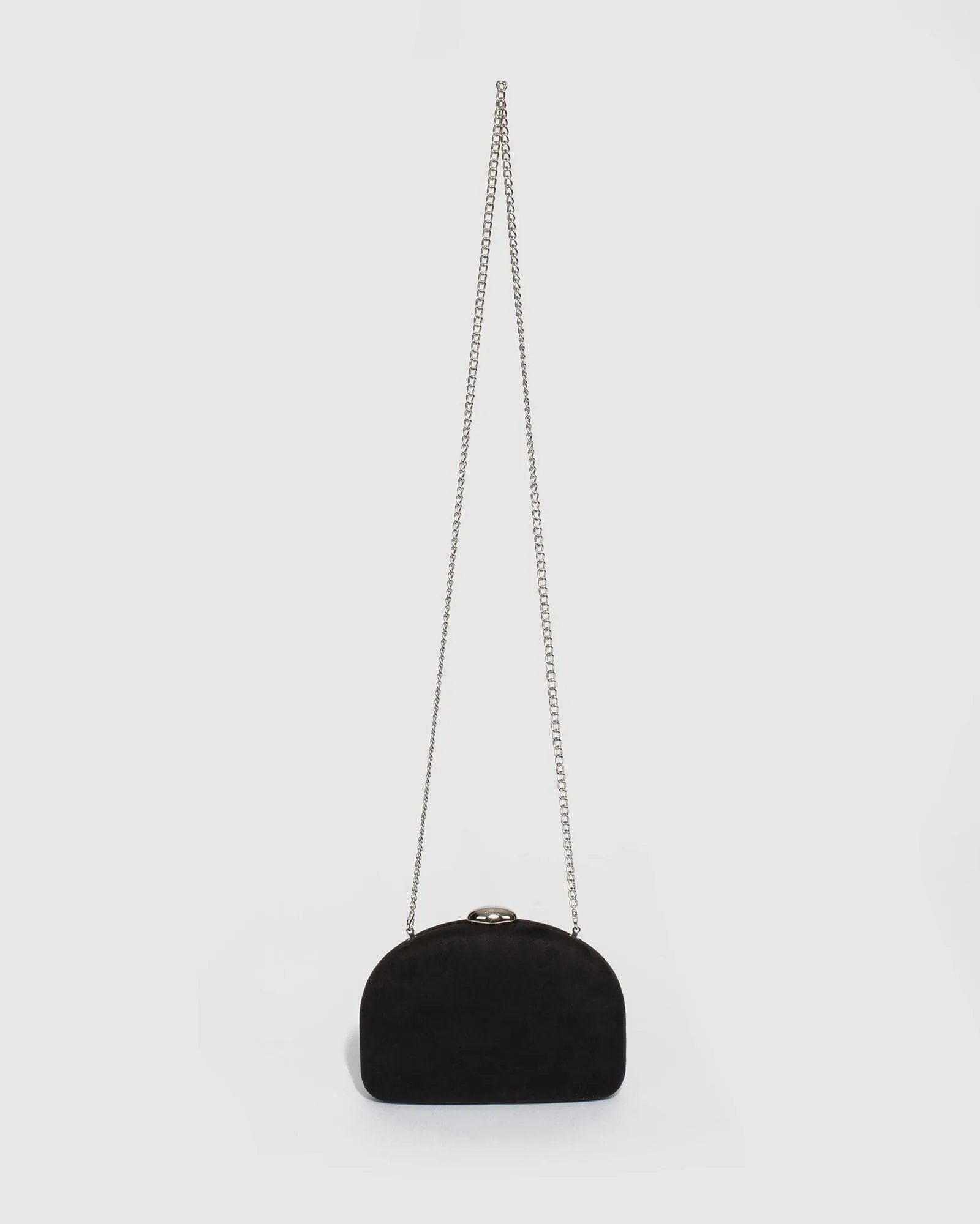 Black Mia Chain Glitter Clutch Bag