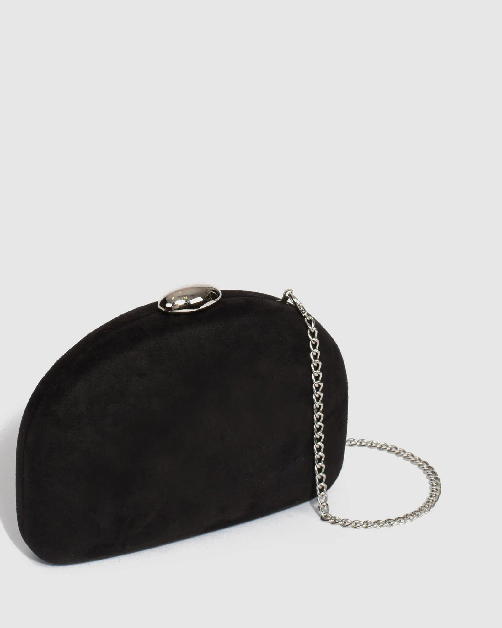 Black Mia Chain Glitter Clutch Bag