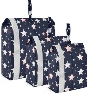 Black Stars Packing Cubes for Travel 3 Set Compression Travel Bags Luggage Organizer Bags for Luggage