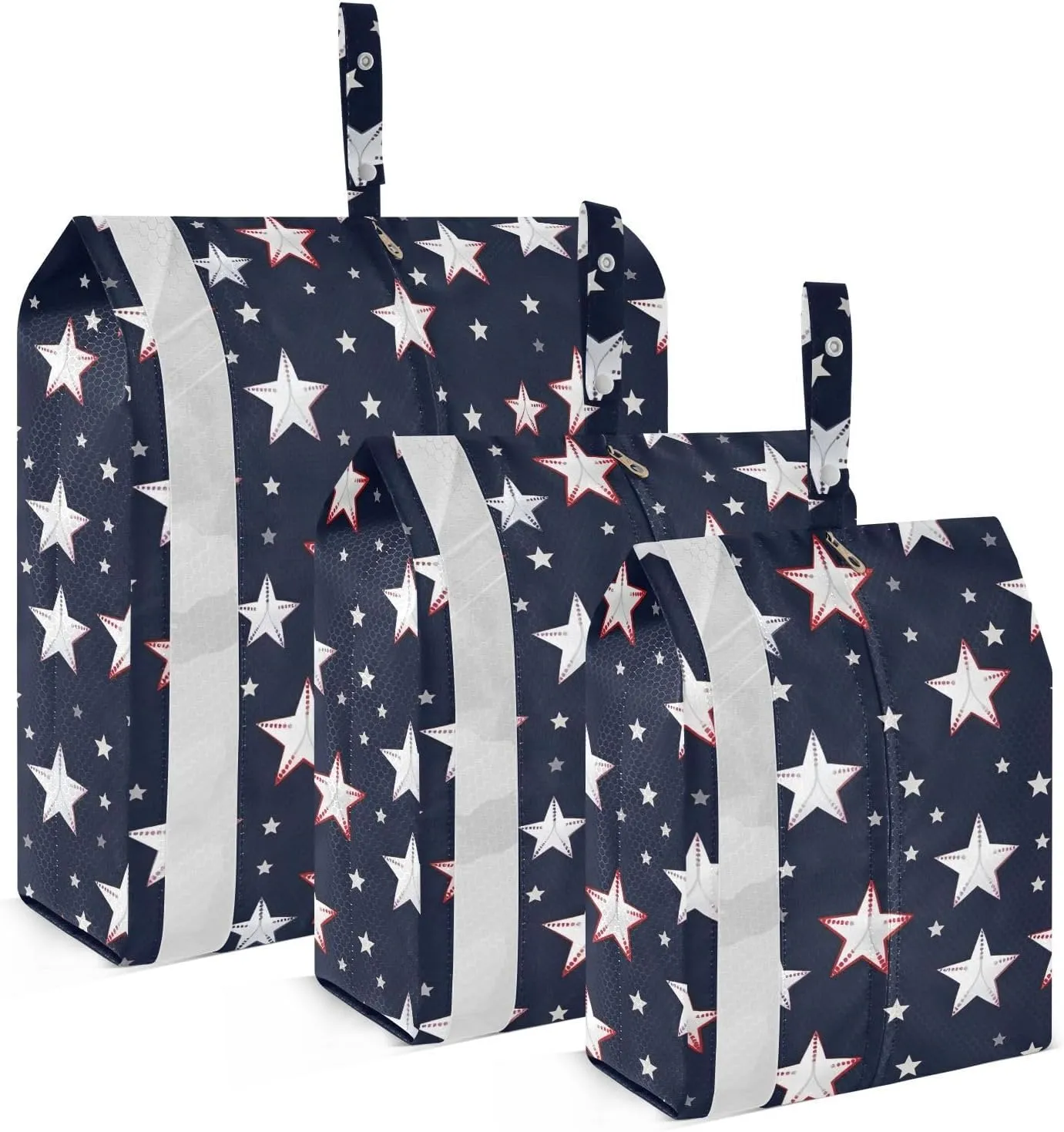 Black Stars Packing Cubes for Travel 3 Set Compression Travel Bags Luggage Organizer Bags for Luggage