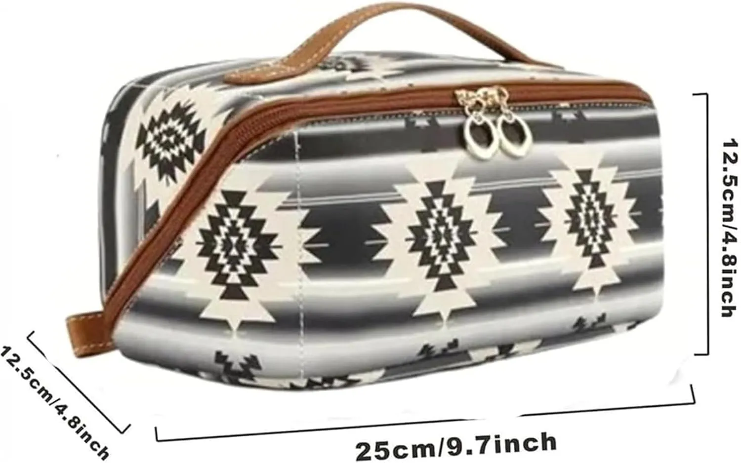 Boho Western Style Makeup Bag, PU Casual Colorblock Makeup Organizer Pouch, Versatile Waterproof Portable Organizer Pouch, Light purple
