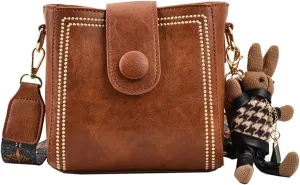 Bootara Bucket Bag, Bootara Women's Vintage Bunny Charm Bucket Bag  Convertible Shoulder Crossbody, Spacious Travel Tote