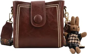 Bootara Bucket Bag, Bootara Women's Vintage Bunny Charm Bucket Bag  Convertible Shoulder Crossbody, Spacious Travel Tote