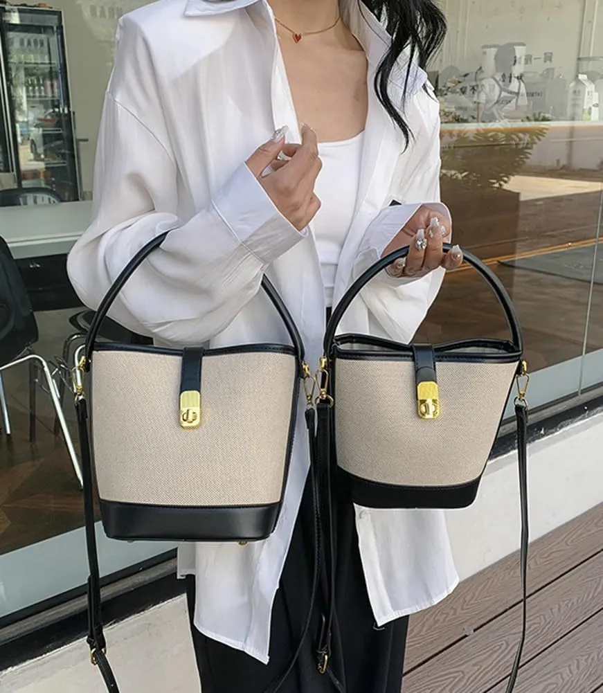 Bucket Bag Shoulder Bags for Women Trendy Hobo Crossbody Bags Canvas Tote Bag Casual Purse Handbag