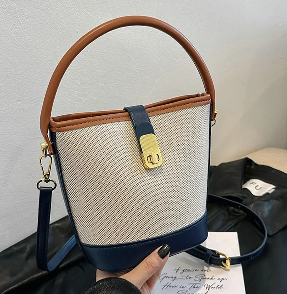 Bucket Bag Shoulder Bags for Women Trendy Hobo Crossbody Bags Canvas Tote Bag Casual Purse Handbag