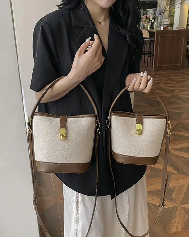 Bucket Bag Shoulder Bags for Women Trendy Hobo Crossbody Bags Canvas Tote Bag Casual Purse Handbag