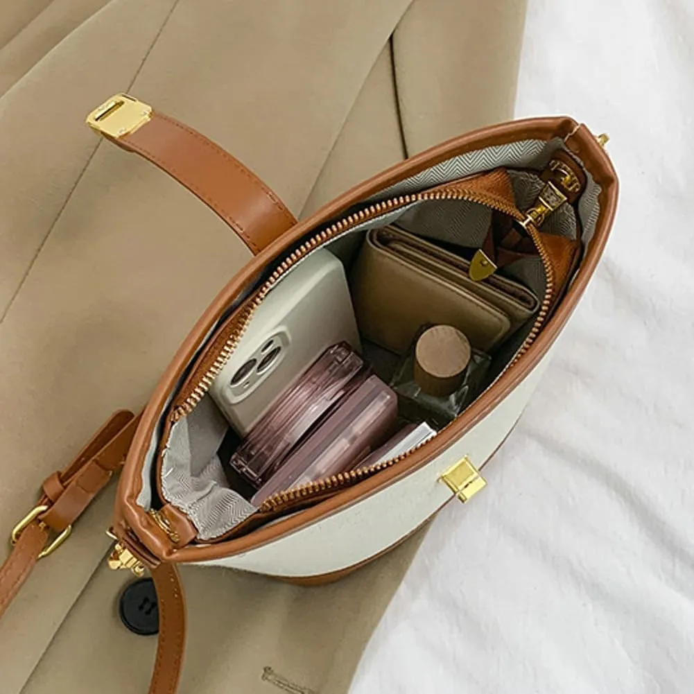 Bucket Bag Shoulder Bags for Women Trendy Hobo Crossbody Bags Canvas Tote Bag Casual Purse Handbag