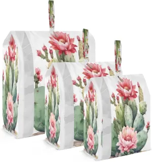 Cactus Fower Packing Cubes for Travel 3 Set Compression Bags Luggage Organizer Bags for Luggage