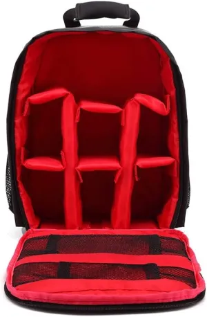 Camera Bag Camera Backpack Waterproof Shockproof Camping Bag Small DSLR Camera Bag Travel Rucksack Camera Bag, Red