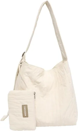 Canvas Hobo Crossbody Shoulder Tote Bag for Women Qulited Casual Purse Messenger Bags Travel Work
