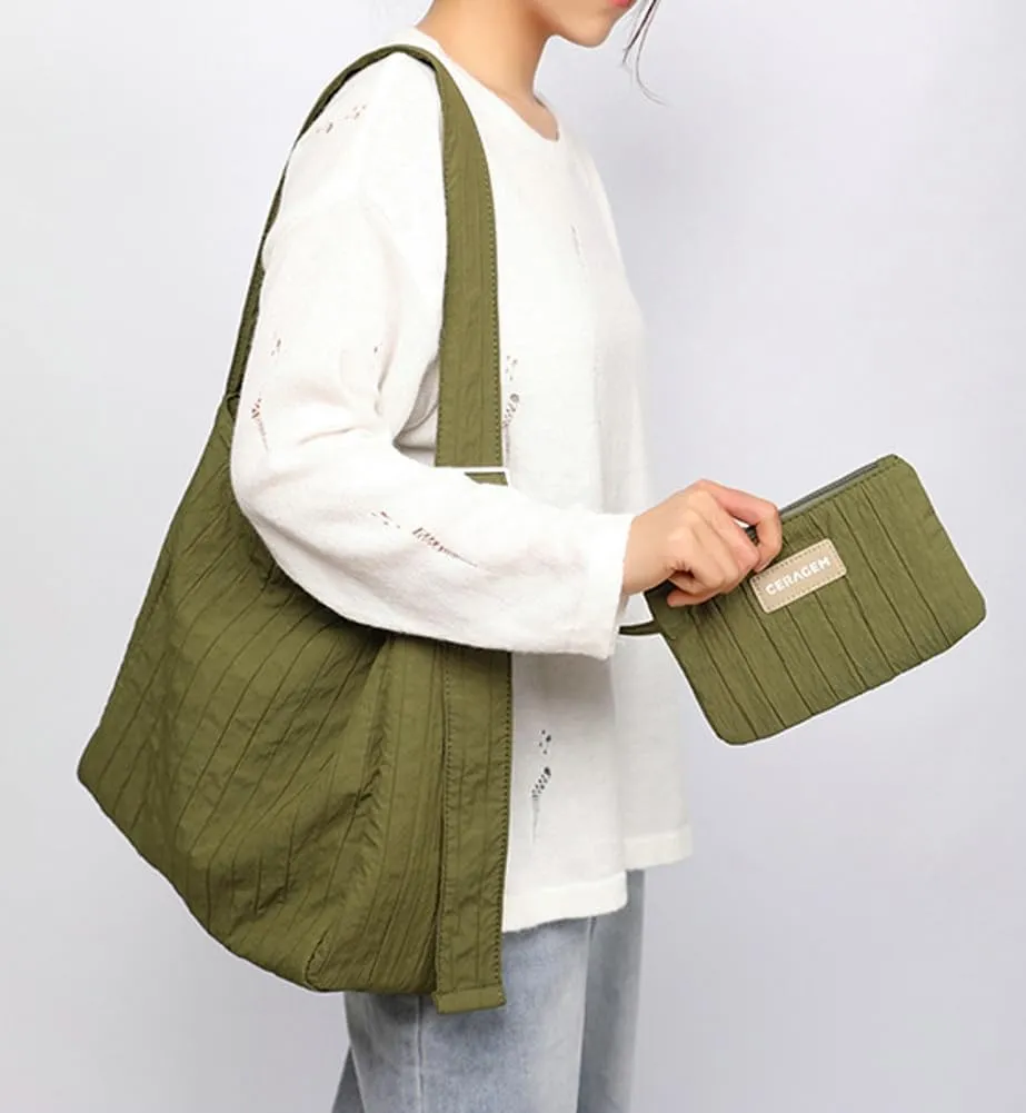 Canvas Hobo Crossbody Shoulder Tote Bag for Women Qulited Casual Purse Messenger Bags Travel Work