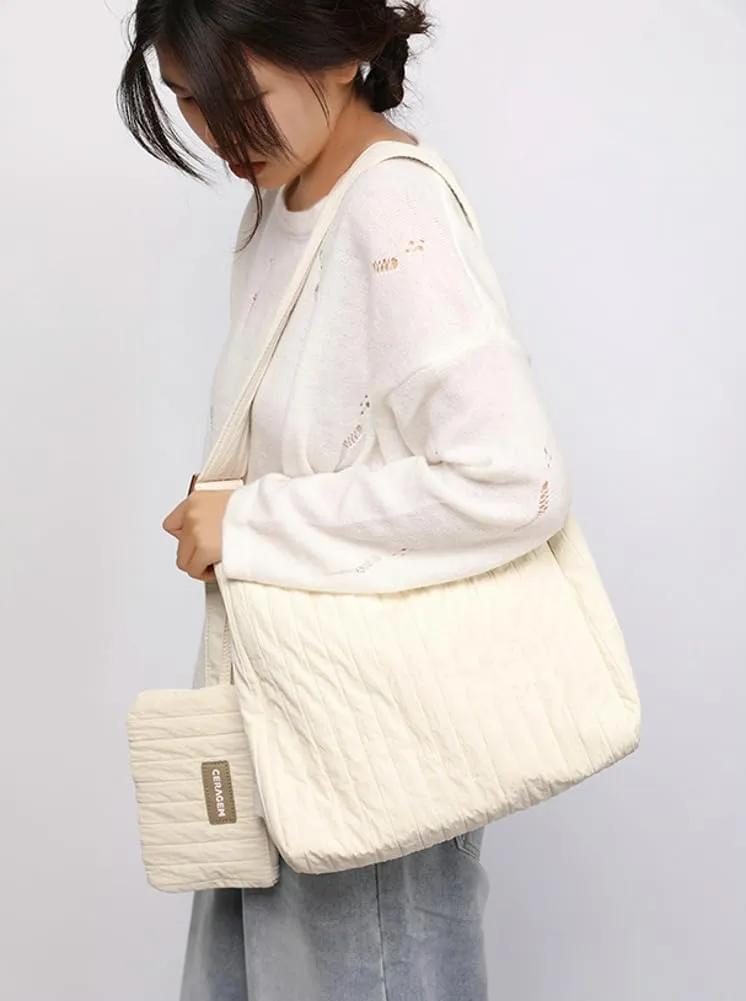 Canvas Hobo Crossbody Shoulder Tote Bag for Women Qulited Casual Purse Messenger Bags Travel Work