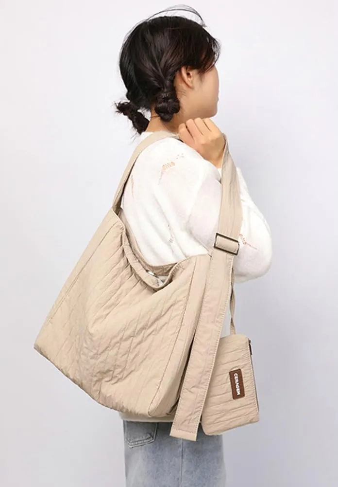 Canvas Hobo Crossbody Shoulder Tote Bag for Women Qulited Casual Purse Messenger Bags Travel Work