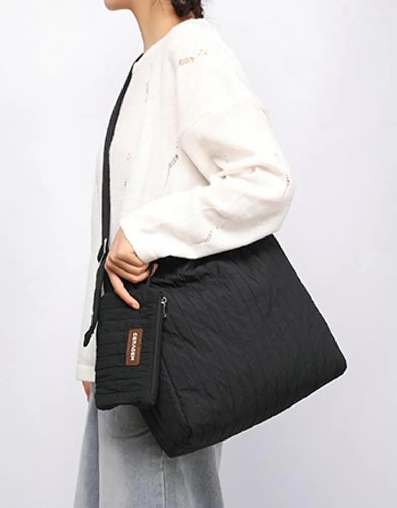 Canvas Hobo Crossbody Shoulder Tote Bag for Women Qulited Casual Purse Messenger Bags Travel Work