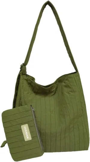 Canvas Hobo Crossbody Shoulder Tote Bag for Women Qulited Casual Purse Messenger Bags Travel Work