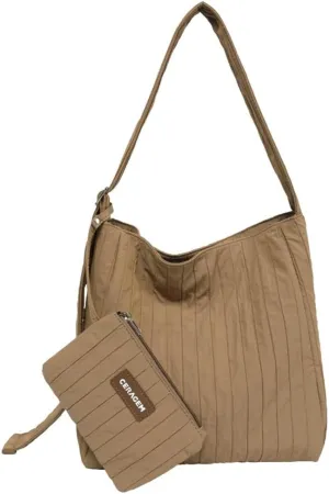 Canvas Hobo Crossbody Shoulder Tote Bag for Women Qulited Casual Purse Messenger Bags Travel Work