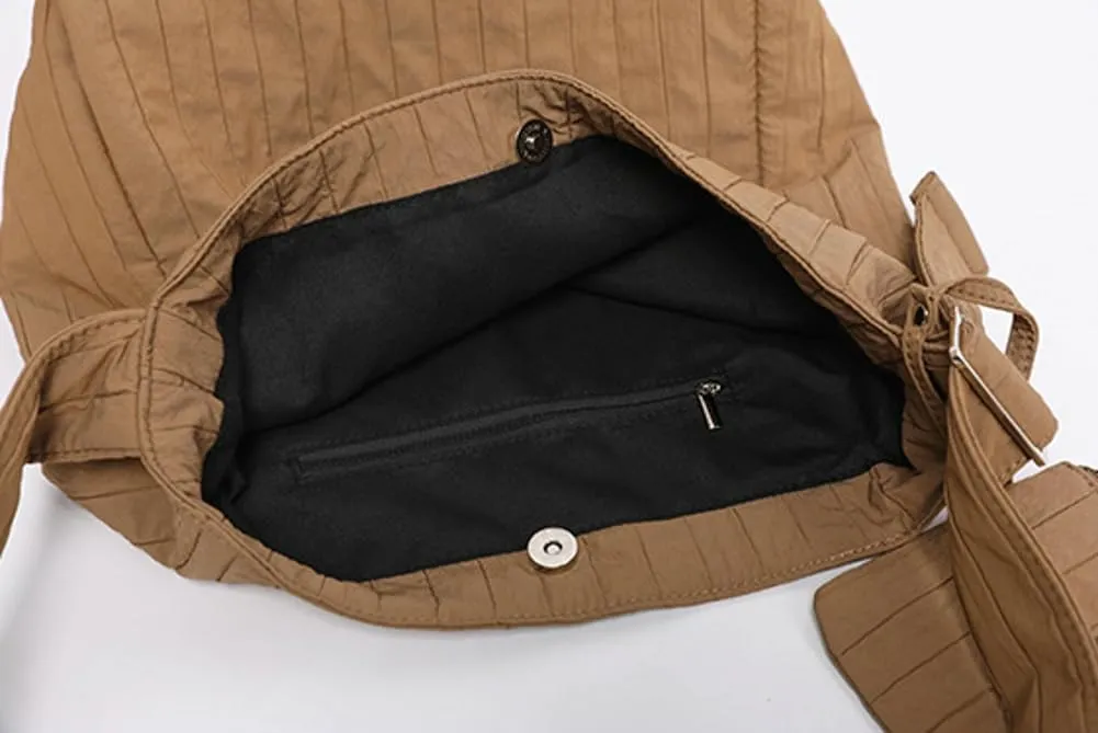 Canvas Hobo Crossbody Shoulder Tote Bag for Women Qulited Casual Purse Messenger Bags Travel Work