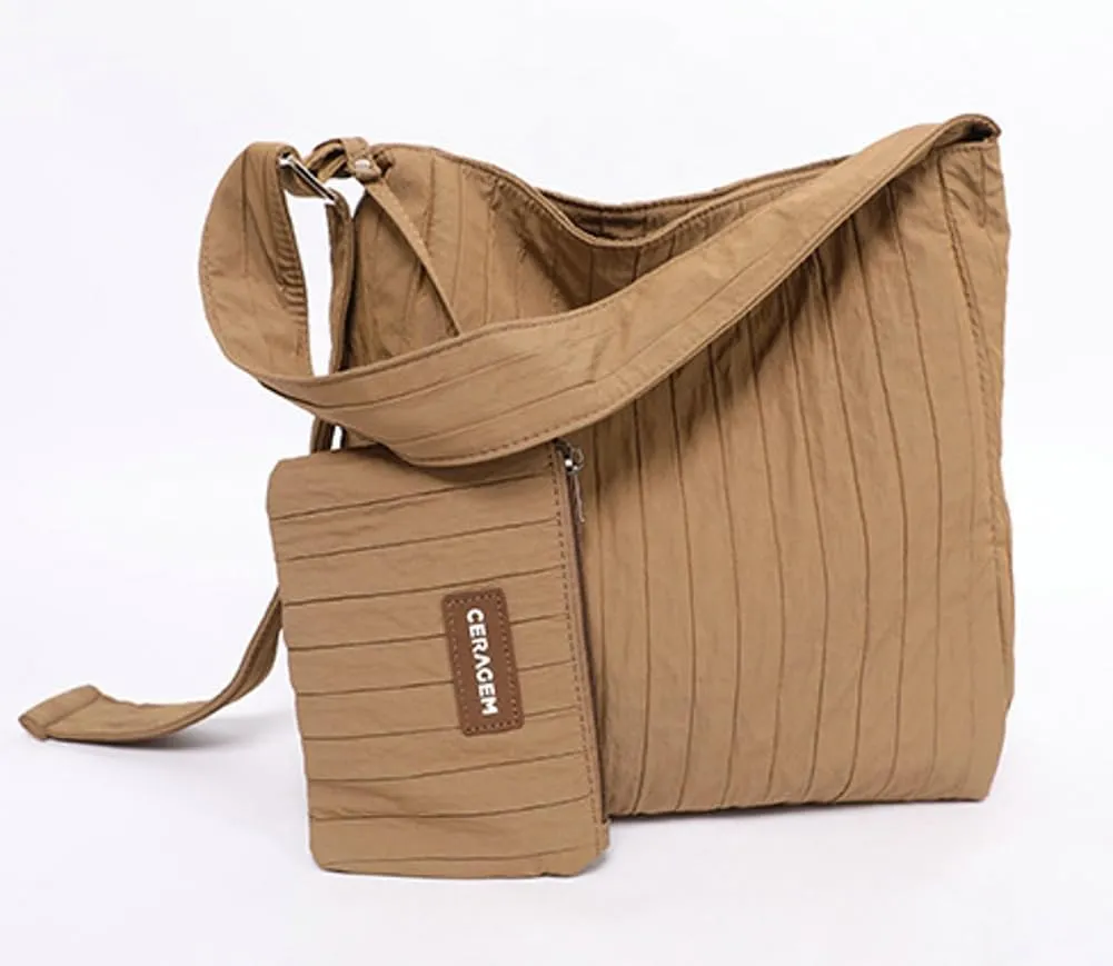 Canvas Hobo Crossbody Shoulder Tote Bag for Women Qulited Casual Purse Messenger Bags Travel Work