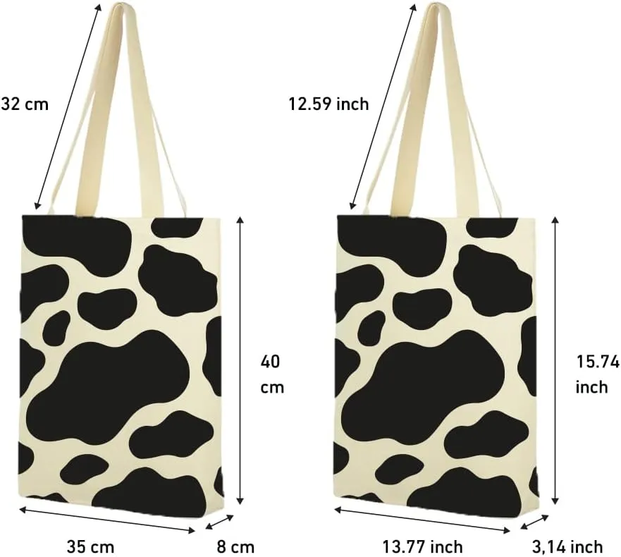 Canvas Tote Bag For Women With Trendy Patterns, Reusable Aesthetic Eco Bags, Book Shopping Grocery Cotton Cute Totes