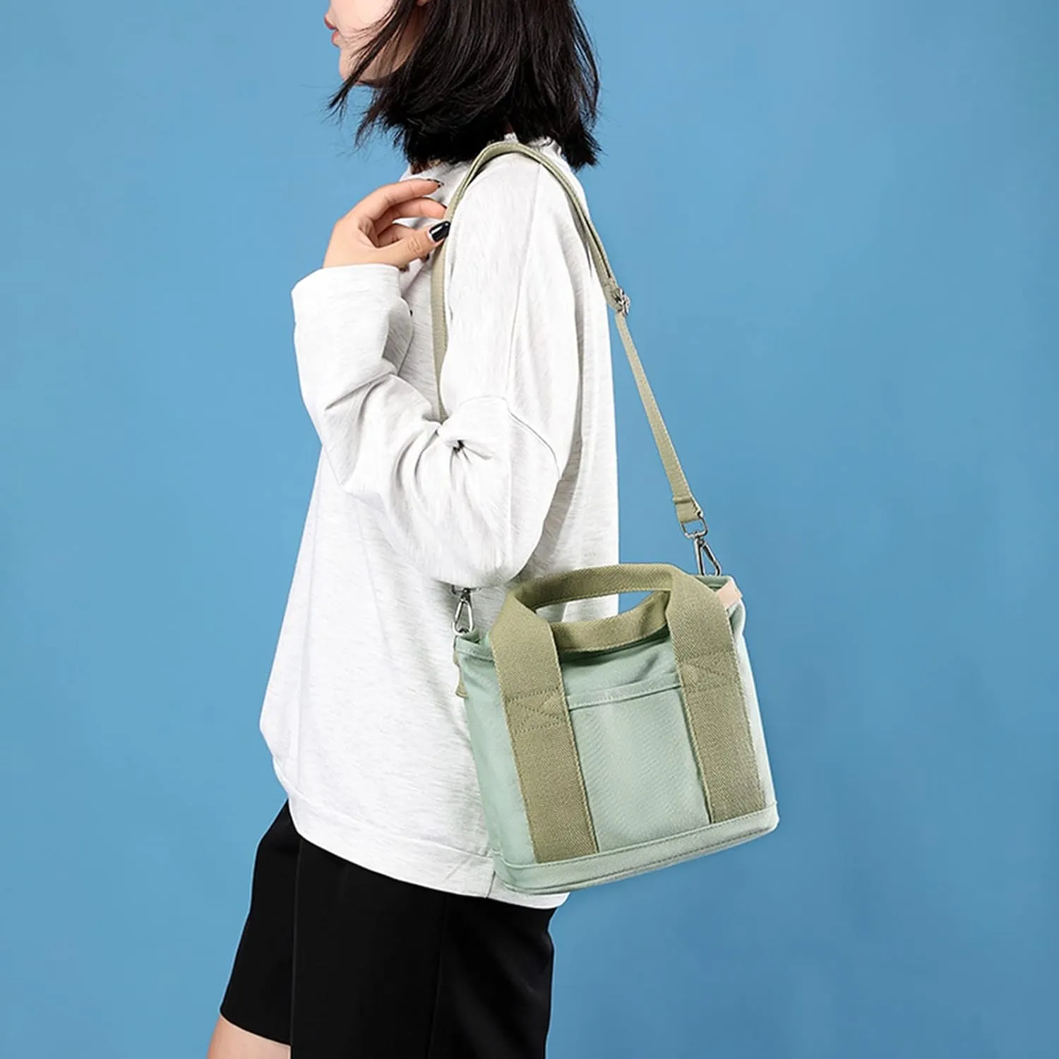 Canvas Tote Bag Unisex Canvas Bags Large Capacity Fashion Portable Shoulder Bag Messenger Bag For Shopping Travel