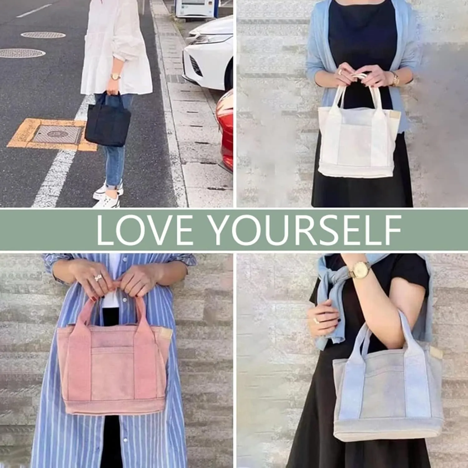 Canvas Tote Bag Unisex Canvas Bags Large Capacity Fashion Portable Shoulder Bag Messenger Bag For Shopping Travel