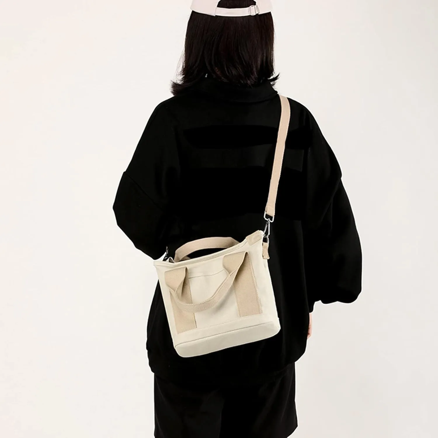 Canvas Tote Bag Unisex Canvas Bags Large Capacity Fashion Portable Shoulder Bag Messenger Bag For Shopping Travel