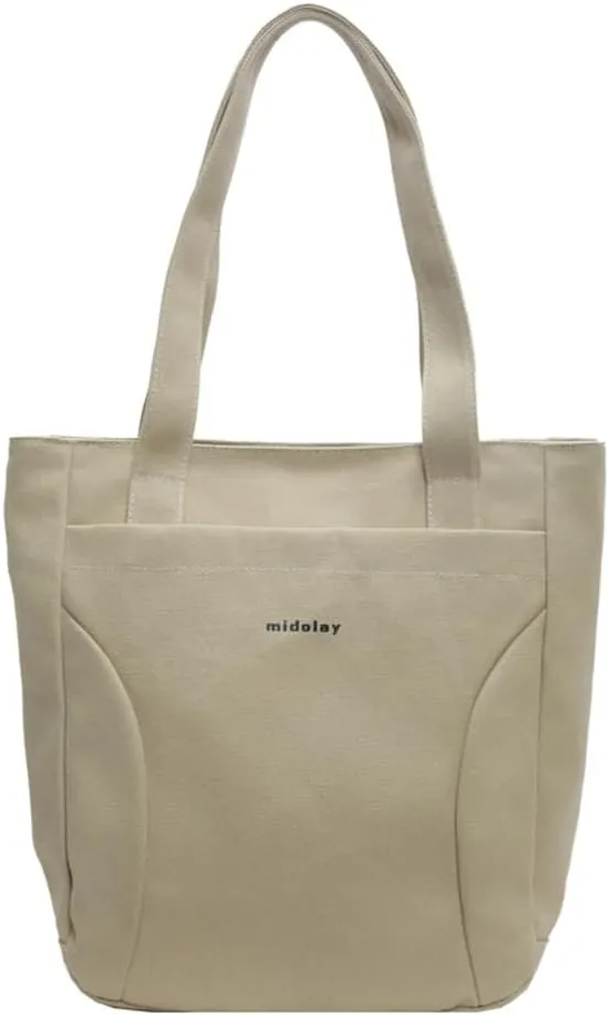 Canvas Tote Bags for Women Foldable Hobo Bags for Women with Zipper Slouchy Shoulder Bag for Gym Travel Work Beach