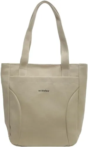 Canvas Tote Bags for Women Foldable Hobo Bags for Women with Zipper Slouchy Shoulder Bag for Gym Travel Work Beach