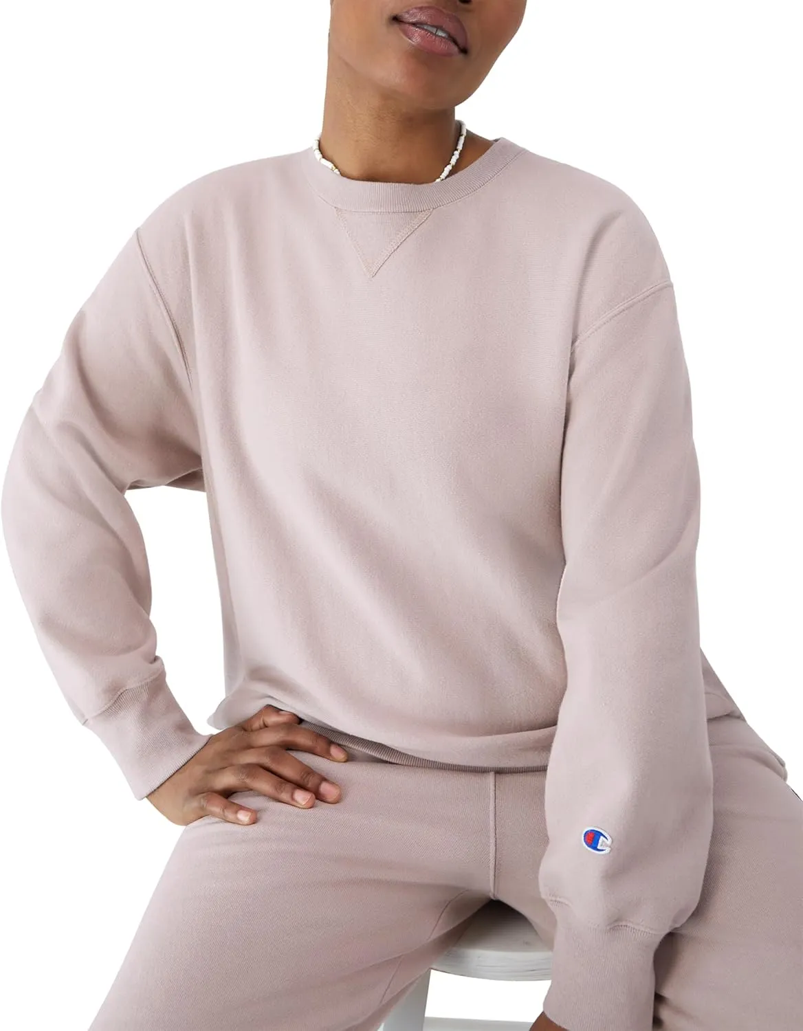 Champion Women'S Sweatshirt, Reverse Weave, Oversized Fleece Crewneck Sweatshirt For Women